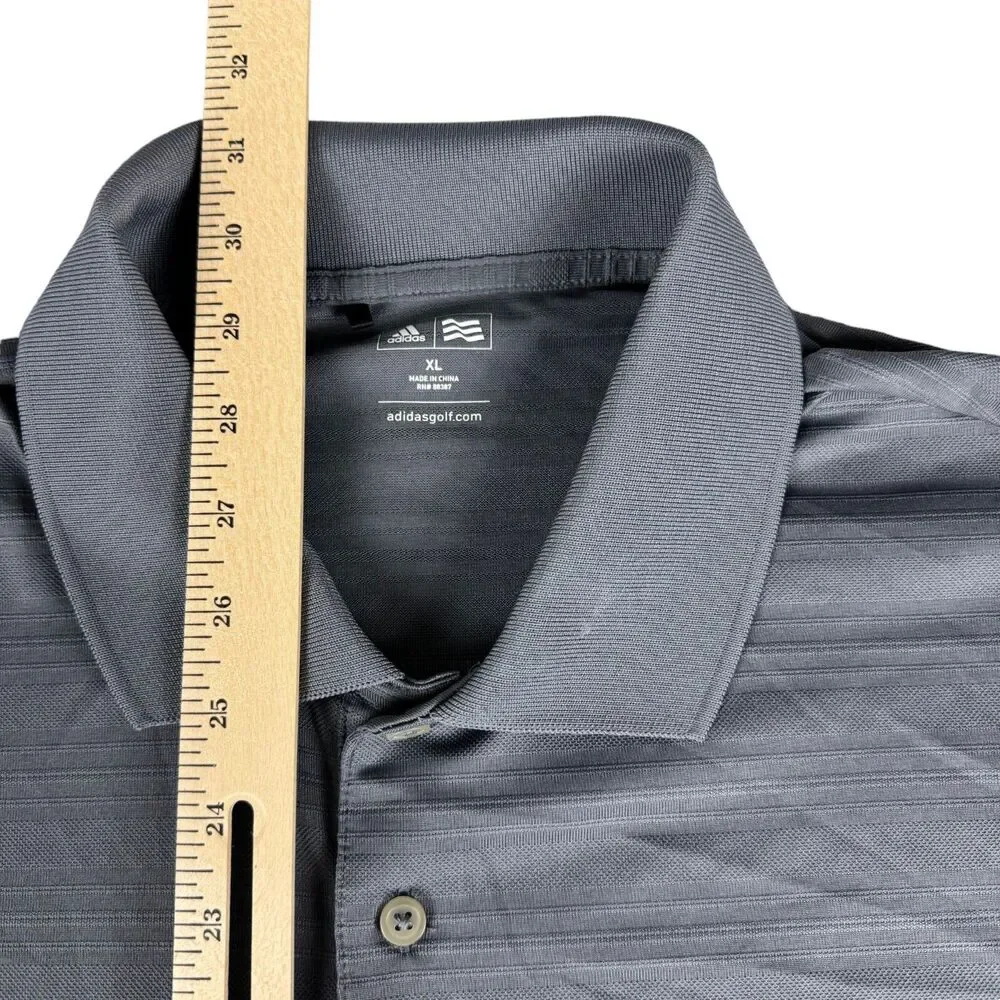 Adidas Polo Shirt Men's Extra Large Gray Short Sleeve Golf Stretch Performance